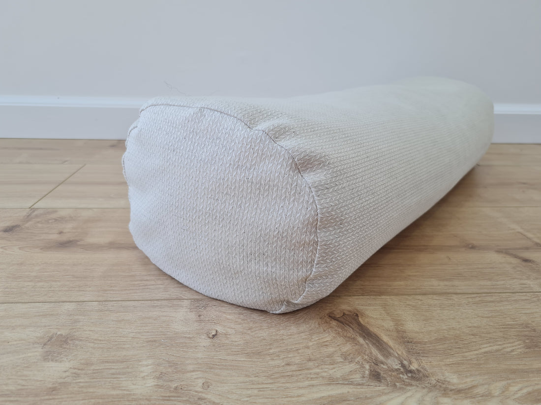 Hemp Bolster filled organic Buckwheat hulls yoga pillow Meditation pillow natural non dyed Linen / Hemp fabric