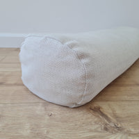 Hemp Bolster filled organic Buckwheat hulls yoga pillow Meditation pillow natural non dyed Linen / Hemp fabric