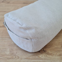 Hemp Bolster filled organic Buckwheat hulls yoga pillow Meditation pillow natural non dyed Linen / Hemp fabric