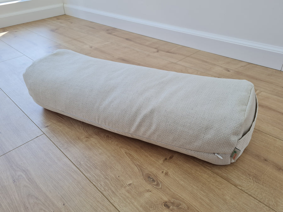 Hemp Bolster filled organic Buckwheat hulls yoga pillow Meditation pillow natural non dyed Linen / Hemp fabric