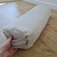 Hemp Bolster filled organic Buckwheat hulls yoga pillow Meditation pillow natural non dyed Linen / Hemp fabric