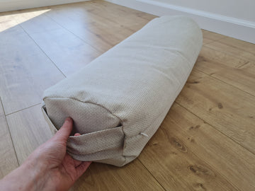 Hemp Bolster filled organic Buckwheat hulls yoga pillow Meditation pillow natural non dyed Linen / Hemp fabric