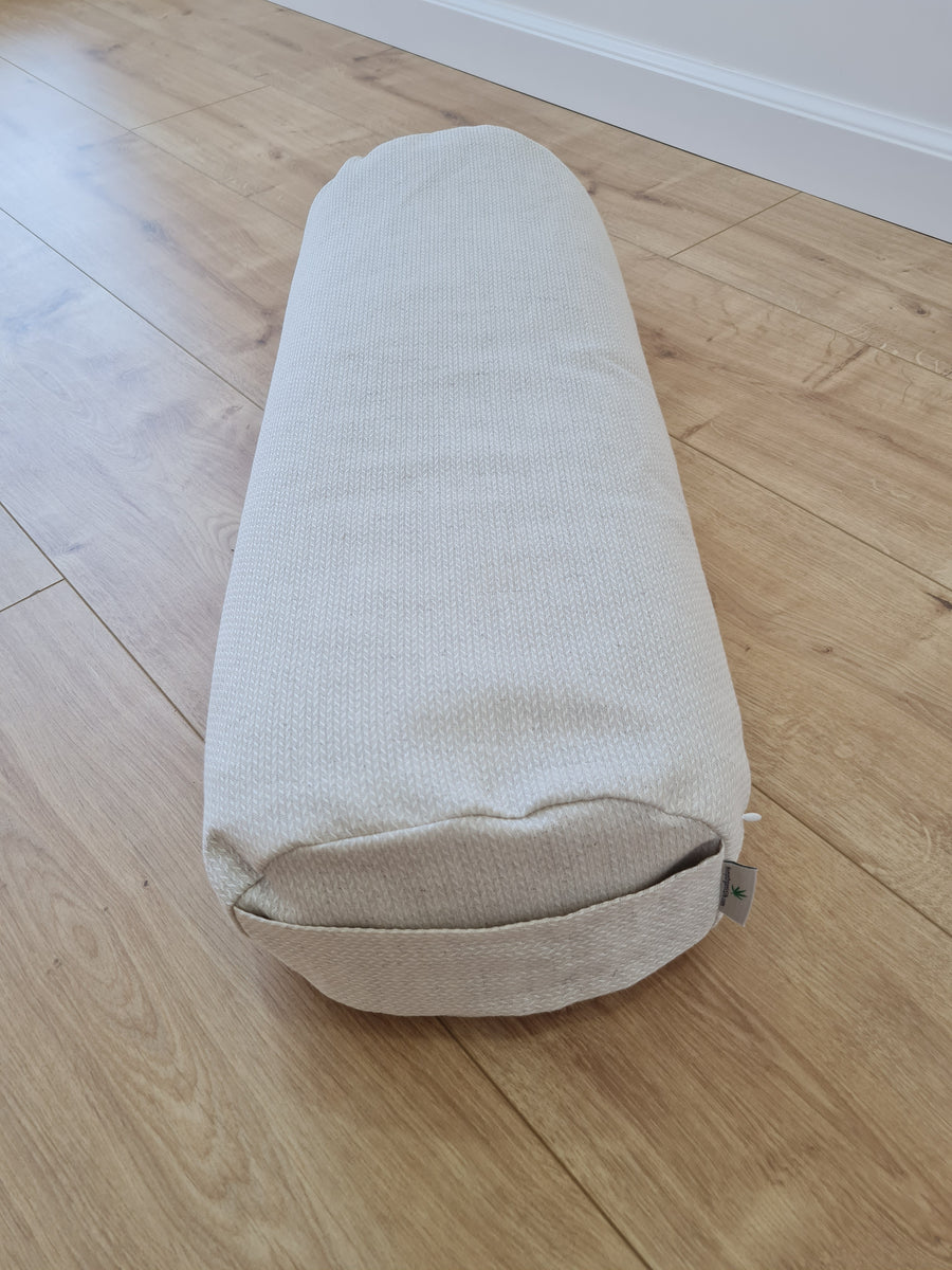 Hemp Bolster filled organic Buckwheat hulls yoga pillow Meditation pillow natural non dyed Linen / Hemp fabric