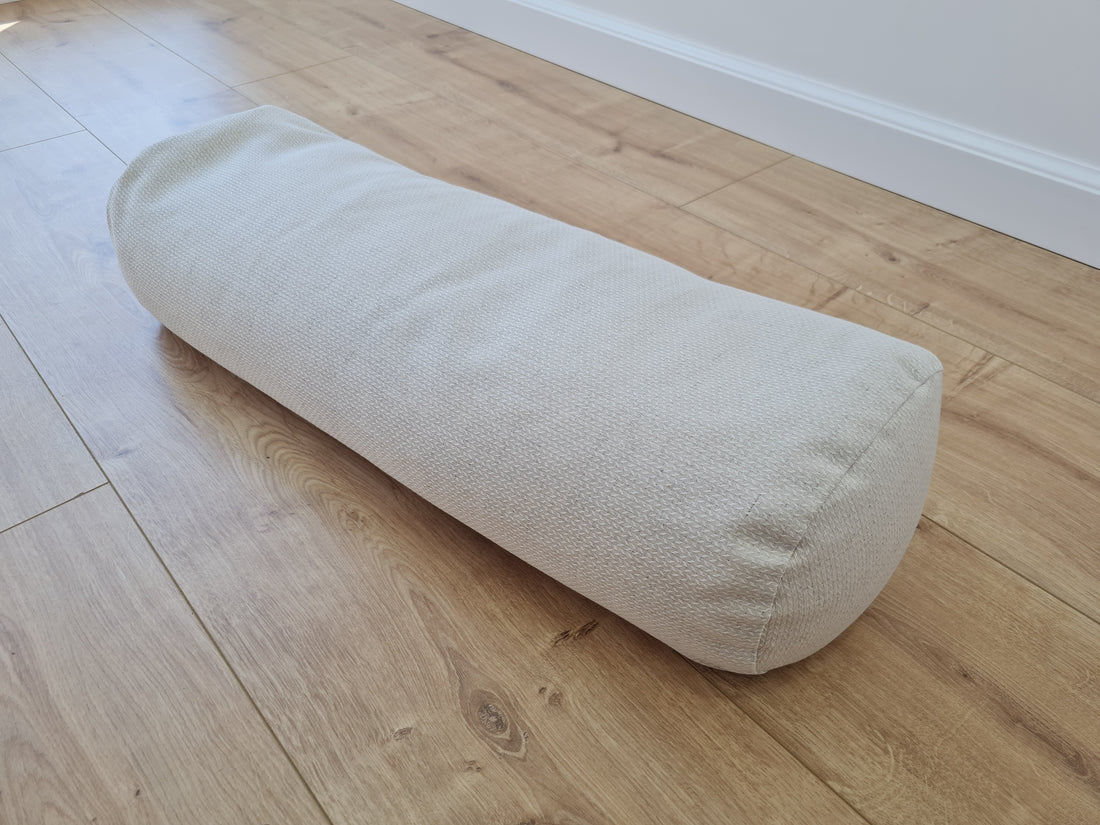 Hemp Bolster filled organic Buckwheat hulls yoga pillow Meditation pillow natural non dyed Linen / Hemp fabric