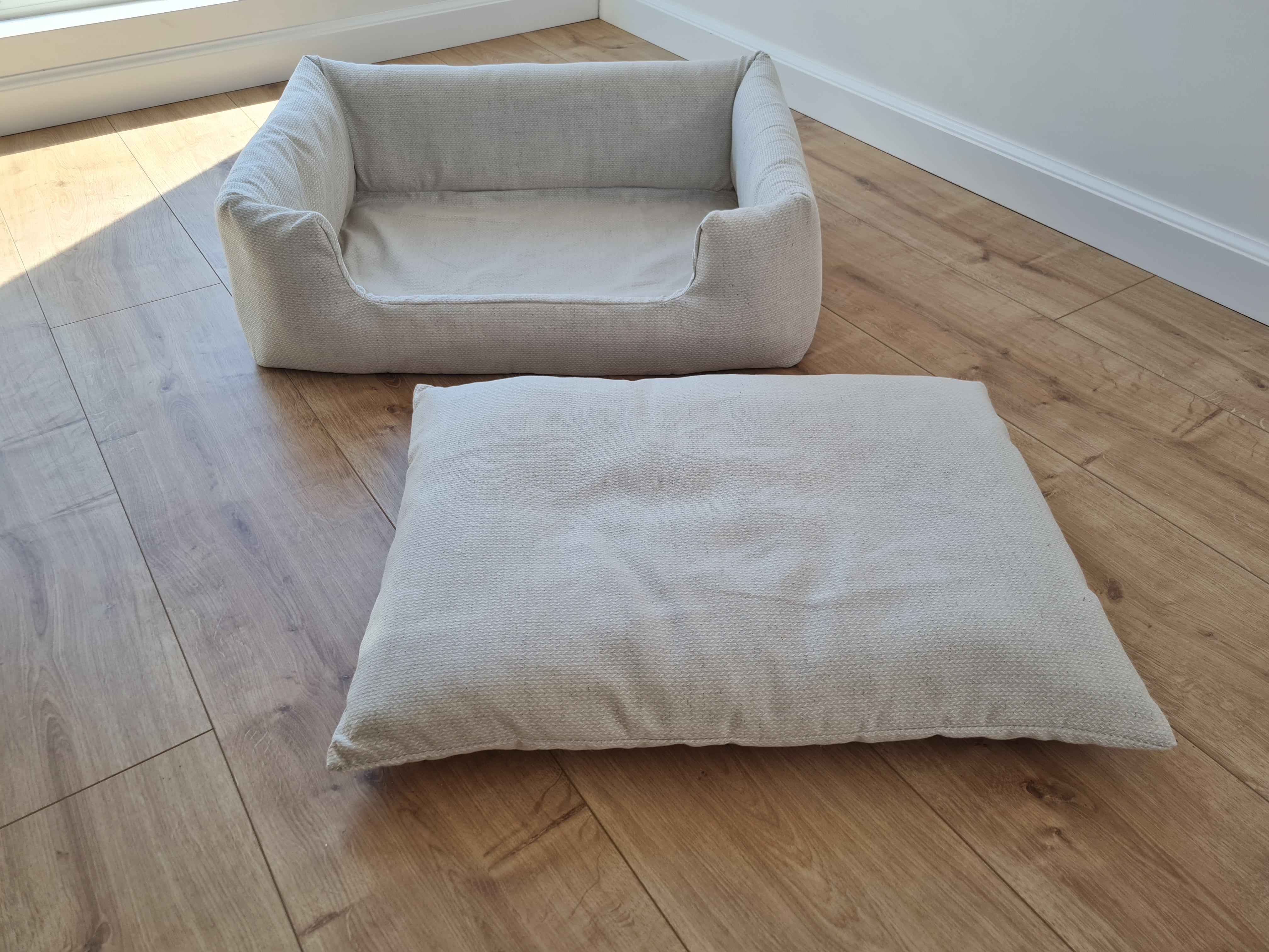 Organic Hemp Pet Bed Removable Washable Natural HEMP Cover Bed Filled Organic Hemp Fiber Filler - Dog Cat Pet Bed Cots Mat Cover