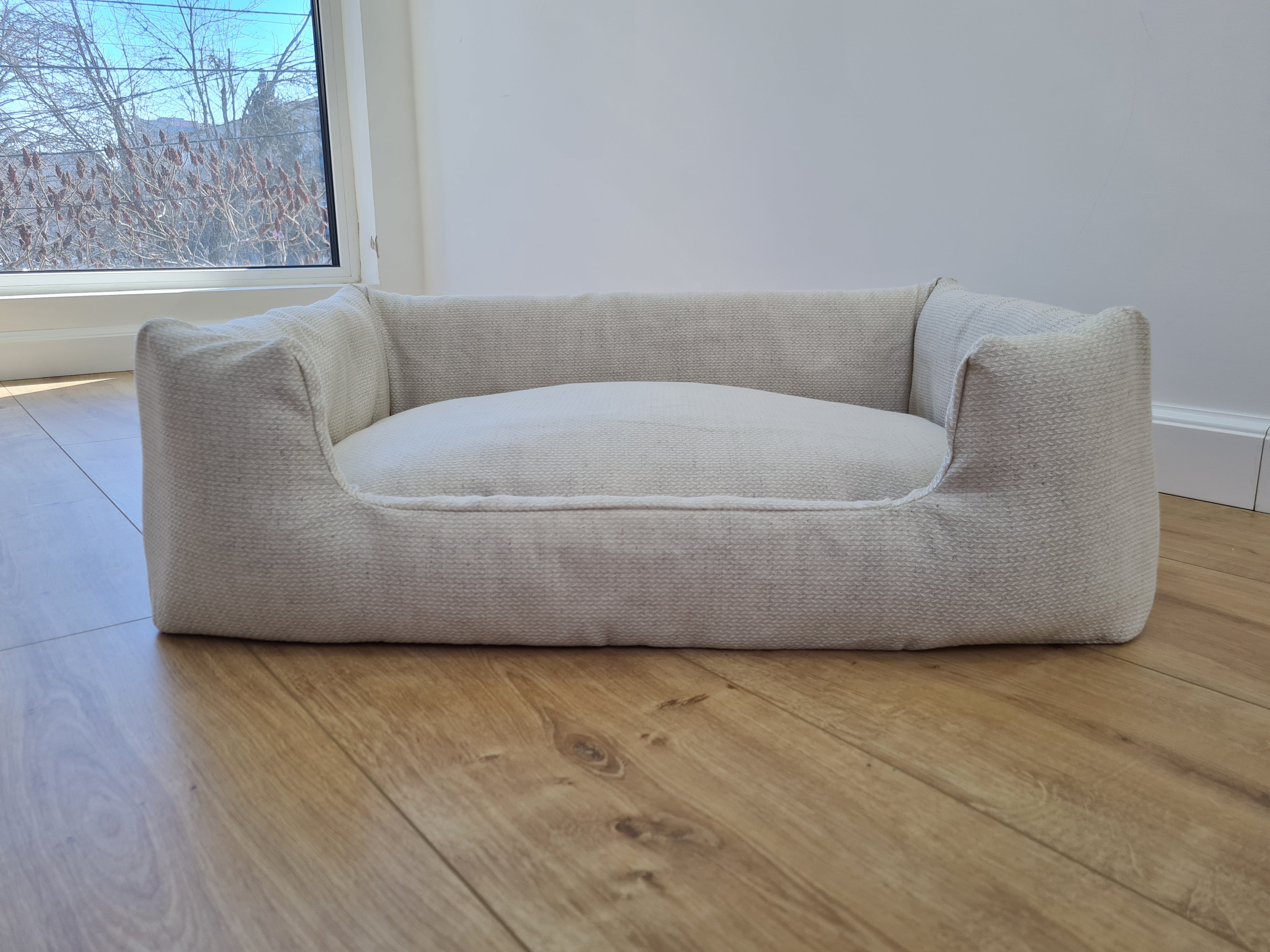 Organic Hemp Pet Bed Removable Washable Natural HEMP Cover Bed Filled Organic Hemp Fiber Filler - Dog Cat Pet Bed Cots Mat Cover