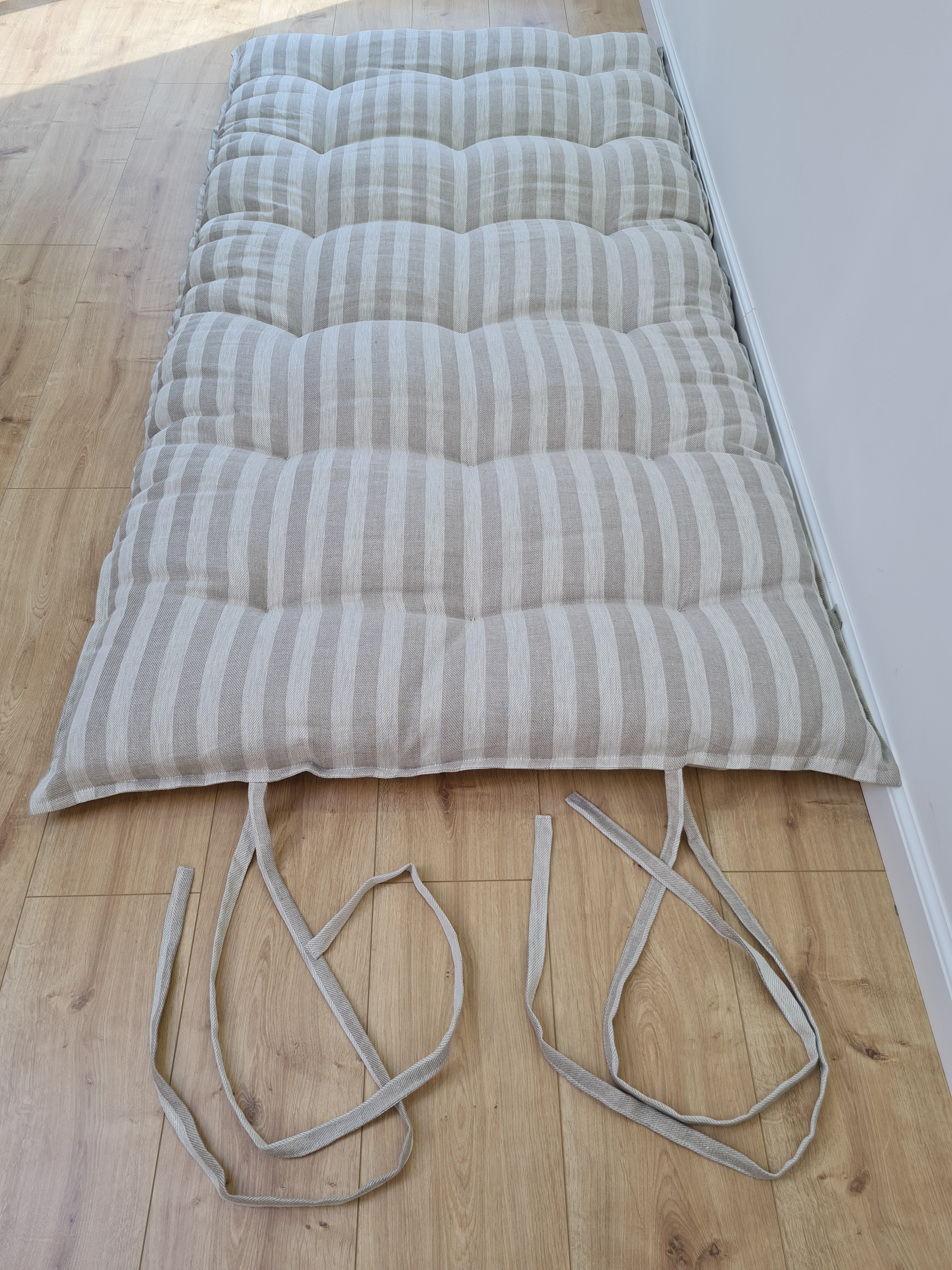 HEMP shikibuton mat Shiki futon 3” thick filled organic hemp fiber filler in natural linen fabric Custom Size Hand made