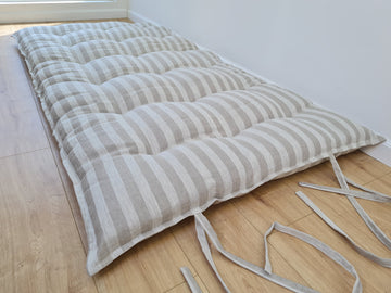 HEMP shikibuton mat Shiki futon 3” thick filled organic hemp fiber filler in natural linen fabric Custom Size Hand made