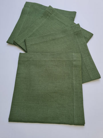 18" / 4 pcs Napkins set of 4 pcs in Green Linen Napkins Custom order napkins Cloth napkins set Table linens Gift gift for her