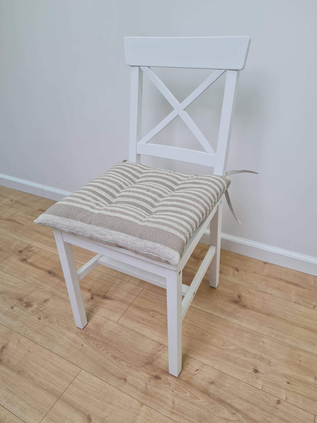Hemp Linen seat cushion for chair with ties filled organic hemp fiber in natural linen fabric Chair Cushion Pillow seat