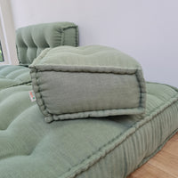Unique Set of Hemp floor cushions: two 35"x28"x7.8"(90x72x20 cm), plus two back cushions of 28"x12.5"x7.8"(72x32x20) organic hemp filling