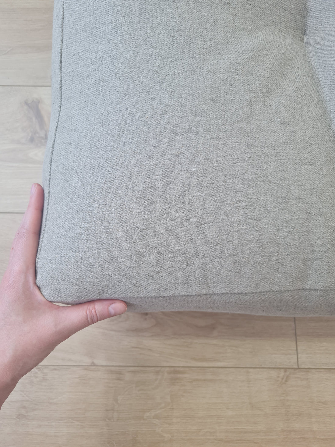 HEMP shikibuton 6” thick mat Shiki futon filled organic hemp fiber filler in natural undyed linen fabric Custom Size Hand made