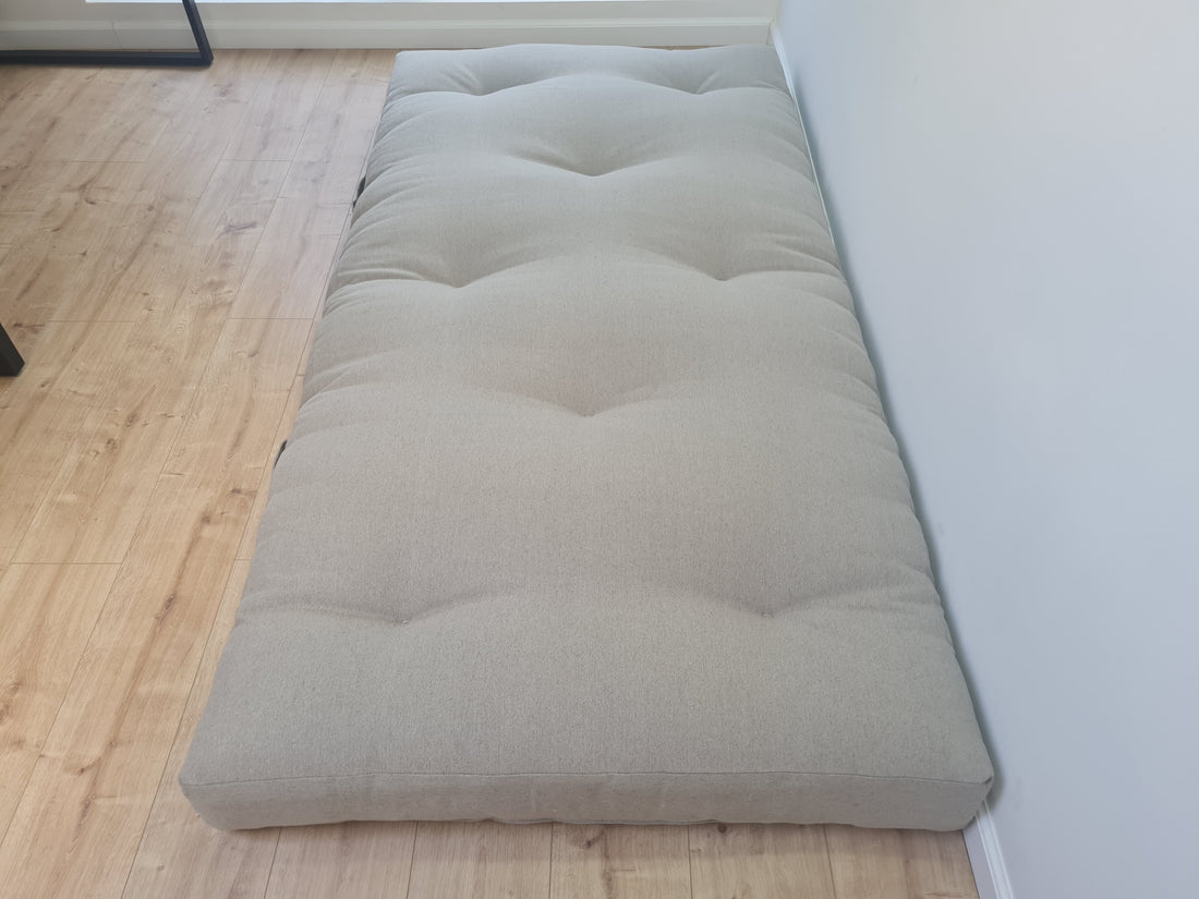HEMP shikibuton 6” thick mat Shiki futon filled organic hemp fiber filler in natural undyed linen fabric Custom Size Hand made
