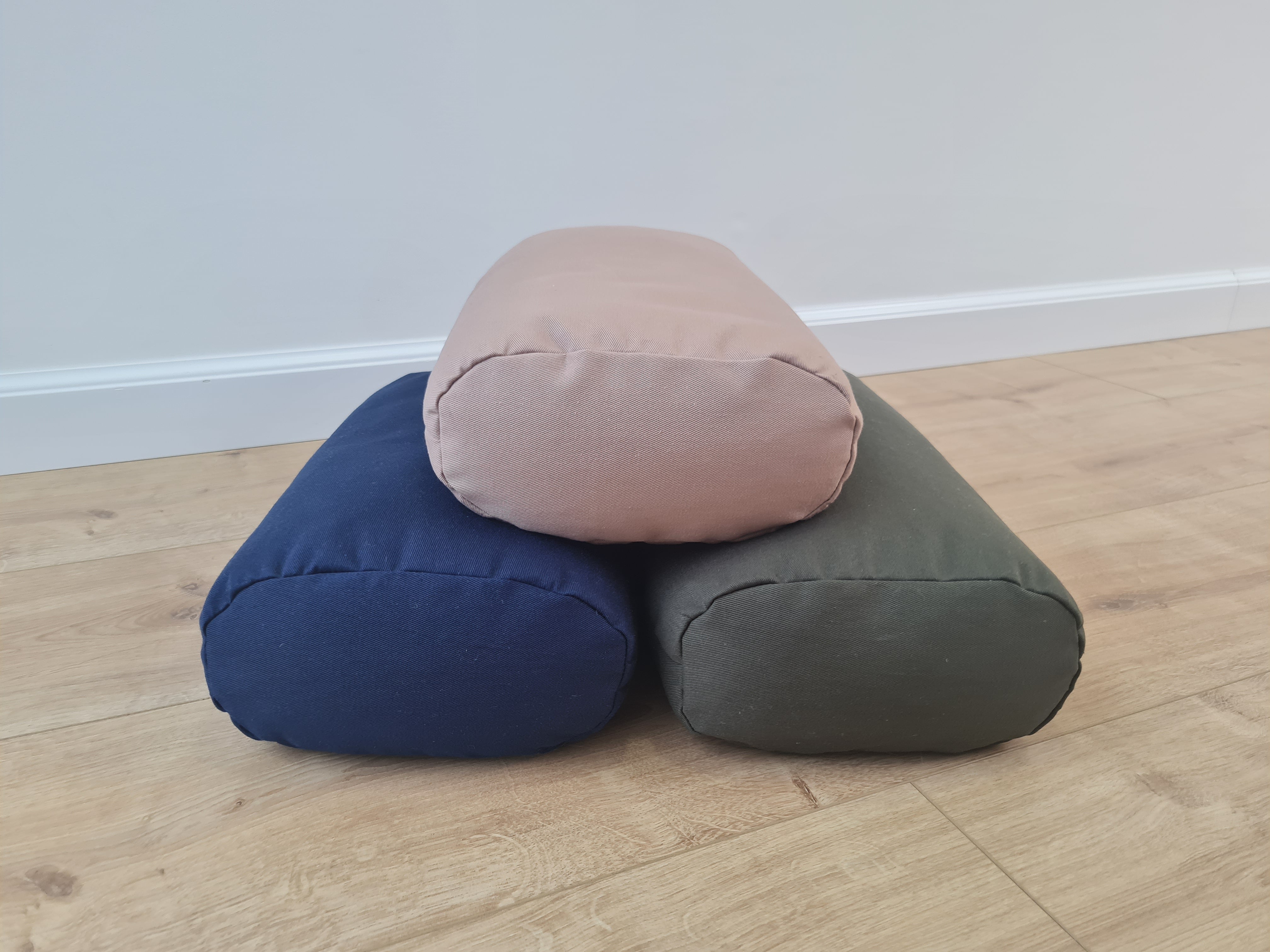 Cotton Bolster filled organic Buckwheat hulls yoga pillow Meditation pillow natural non dyed cotton fabric