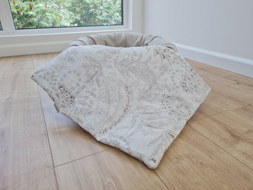 16" x 20" (40 x 50 cm) HEMP DOG blanket filled HEMP Fiber in natural linen fabric dog blanket for bed dog mat