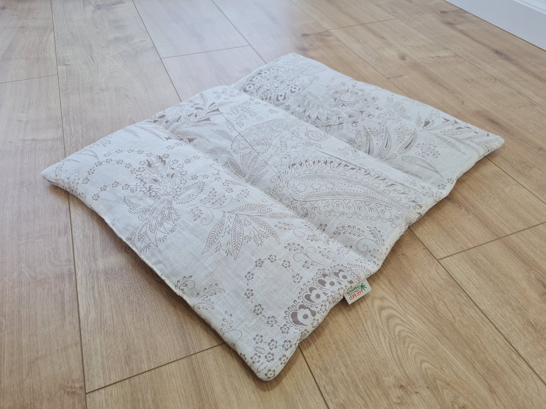 16" x 20" (40 x 50 cm) HEMP DOG blanket filled HEMP Fiber in natural linen fabric dog blanket for bed dog mat