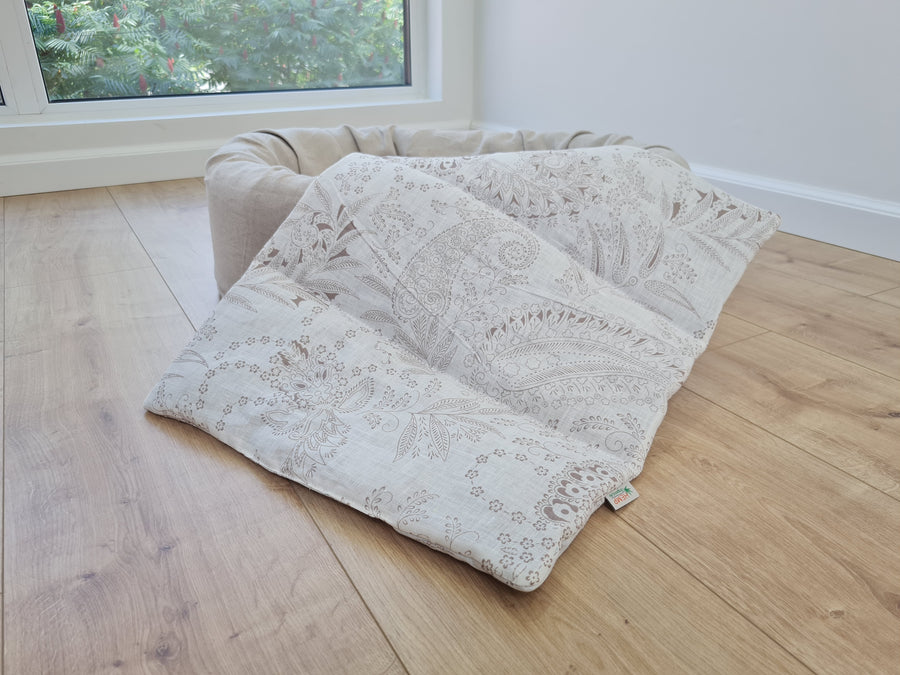 16" x 20" (40 x 50 cm) HEMP DOG blanket filled HEMP Fiber in natural linen fabric dog blanket for bed dog mat