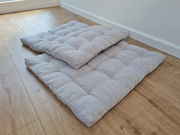 Hemp natural Sauna cushions natural mats seating pads meditation mats with organic Hemp fiber filling in natural non-dyed linen fabric