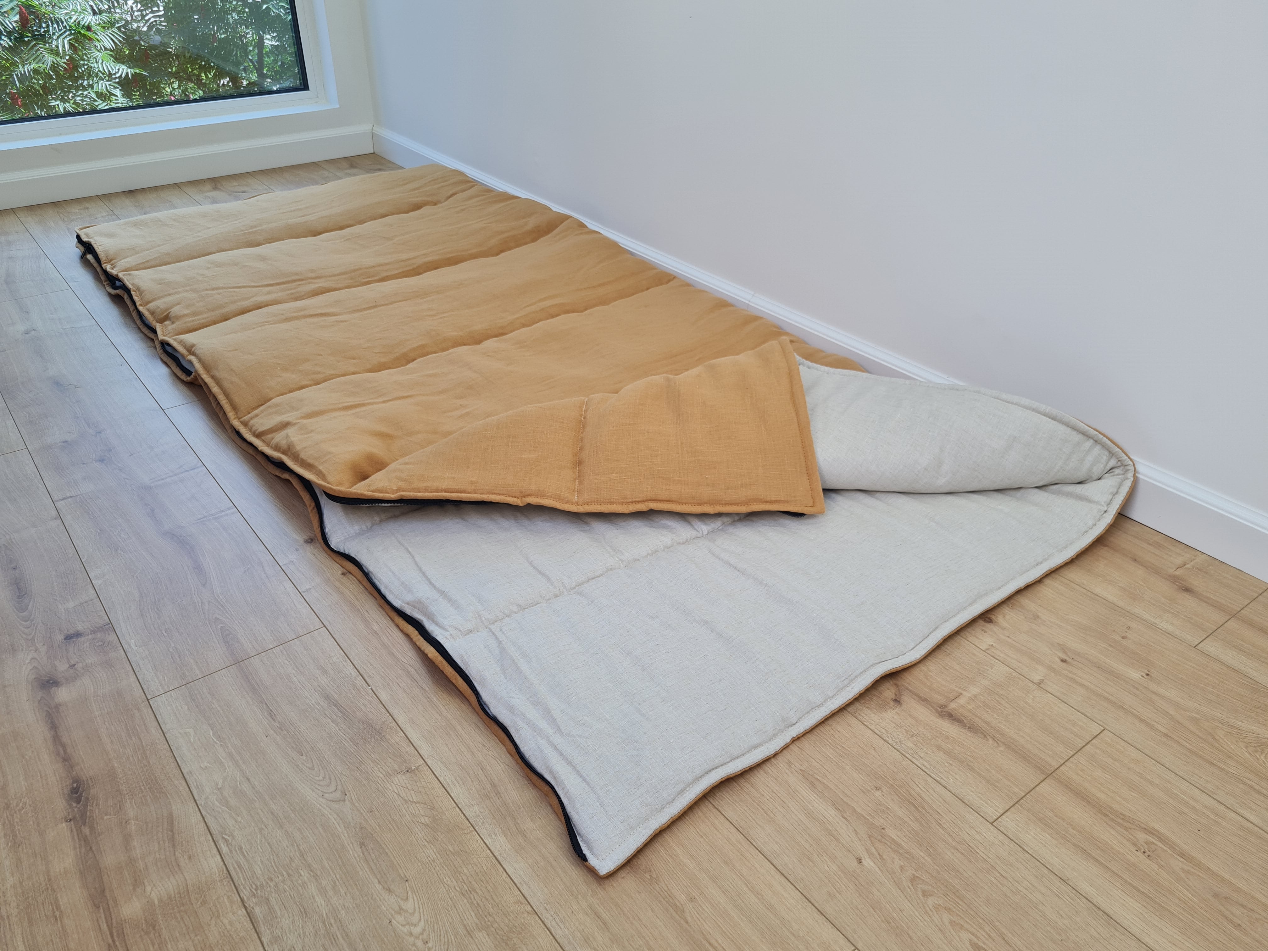 Thick HEMP Sleeping bag HEMP and lilen fabric filled organic Hemp fiber filling - Hemp sleep bag / blanket quilt, hand made