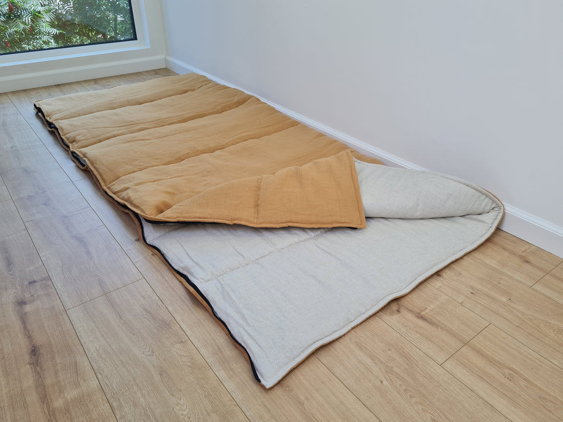 Thick HEMP Sleeping bag HEMP and lilen fabric filled organic Hemp fiber filling - Hemp sleep bag / blanket quilt, hand made