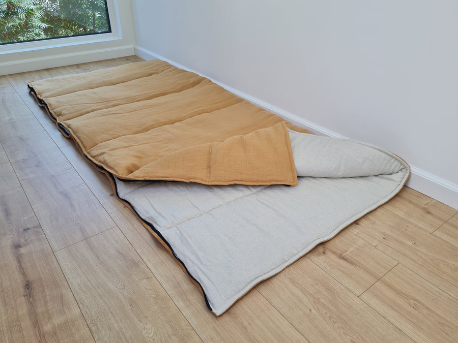 Thick HEMP Sleeping bag HEMP and lilen fabric filled organic Hemp fiber filling - Hemp sleep bag / blanket quilt, hand made