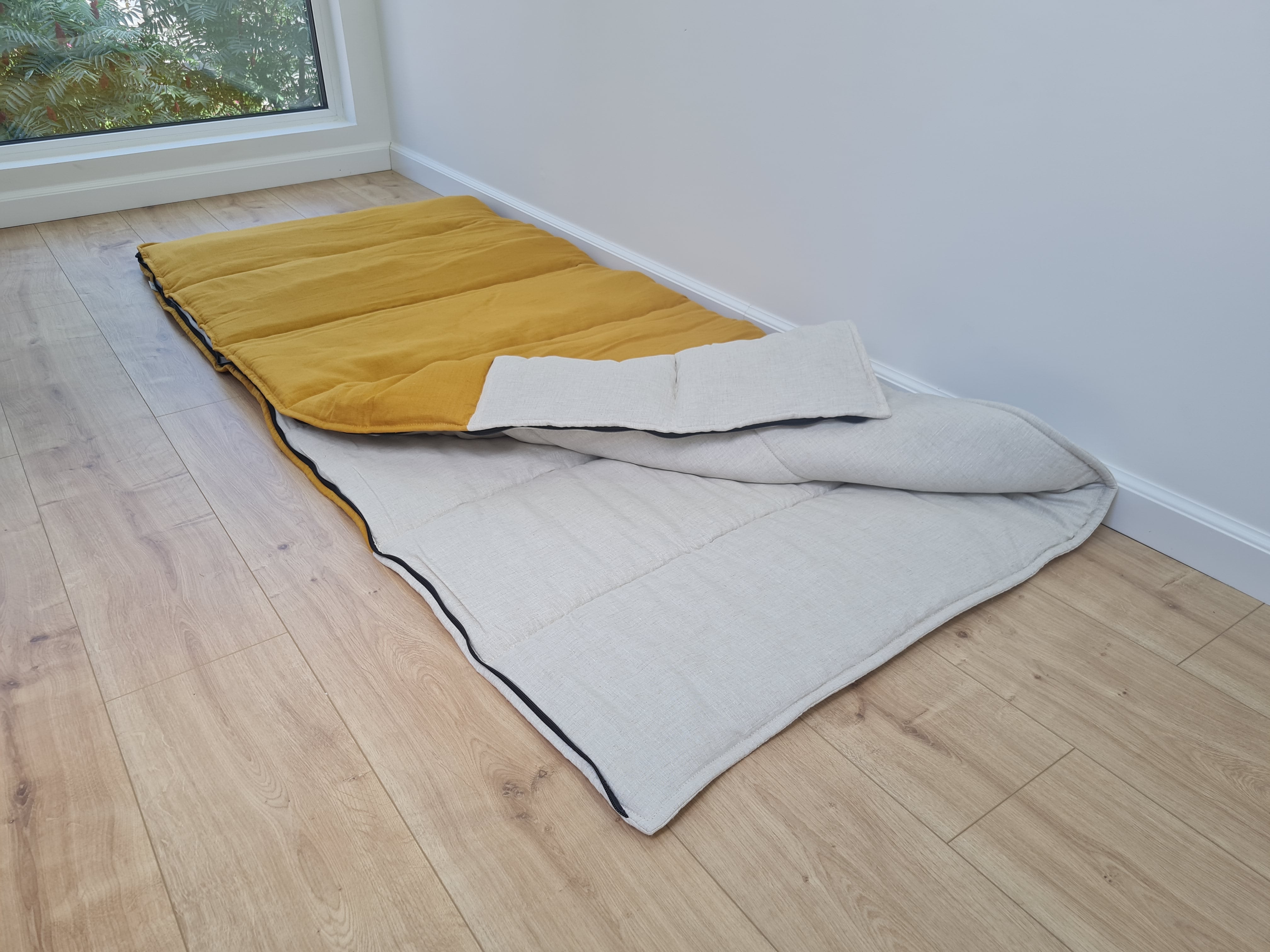 Thick HEMP Sleeping bag HEMP and lilen fabric filled organic Hemp fiber filling - Hemp sleep bag / blanket quilt, hand made