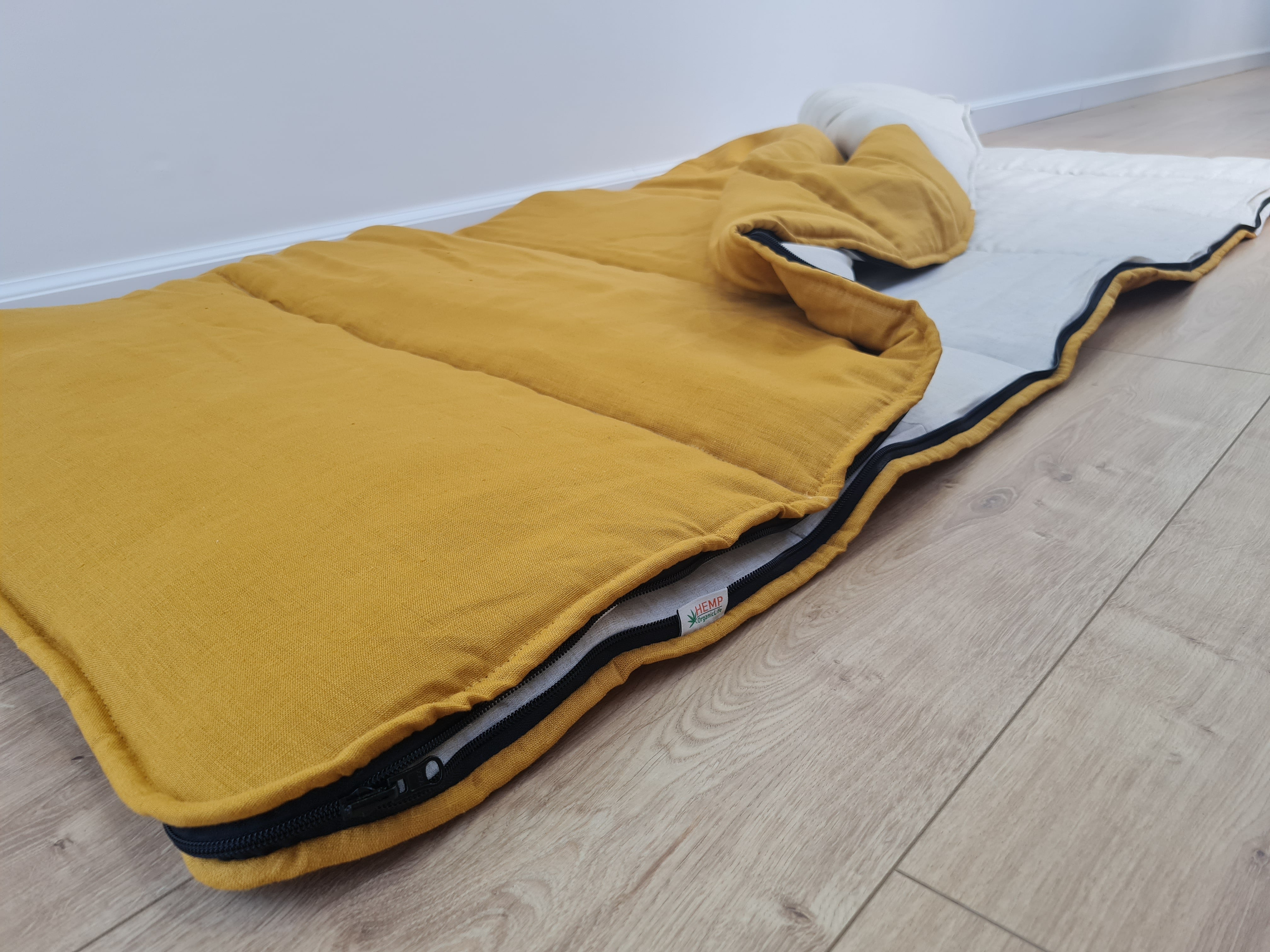 Thick HEMP Sleeping bag HEMP and lilen fabric filled organic Hemp fiber filling - Hemp sleep bag / blanket quilt, hand made
