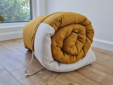 Thick HEMP Sleeping bag HEMP and lilen fabric filled organic Hemp fiber filling - Hemp sleep bag / blanket quilt, hand made