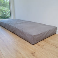 Hemp filled futon 6" thick in natural cotton fabric with Water-repellent cotton cover with zipper