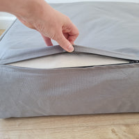 Hemp filled futon 6" thick in natural cotton fabric with Water-repellent cotton cover with zipper