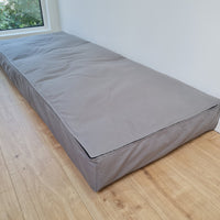 Hemp filled futon 6" thick in natural cotton fabric with Water-repellent cotton cover with zipper