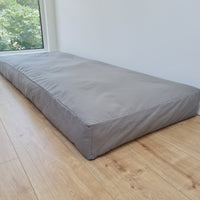Hemp filled futon 6" thick in natural cotton fabric with Water-repellent cotton cover with zipper