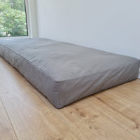 Hemp filled futon 6" thick in natural cotton fabric with Water-repellent cotton cover with zipper