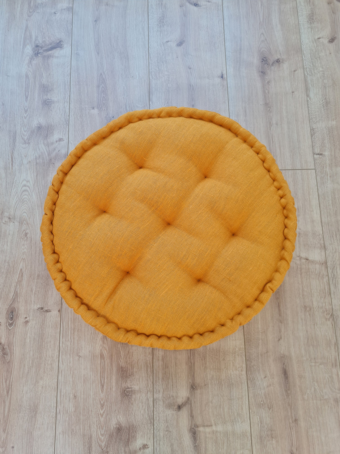 Round Hemp Cushion filled Hemp Fiber in natural Linen fabric organic Floor Chair cushion Meditation pillow custom made size