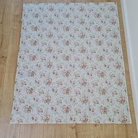 Natural Hemp Blanket in Roses on Mint natural cotton fabric filled organic Hemp fiber filler Full Queen King Custom size Blanket