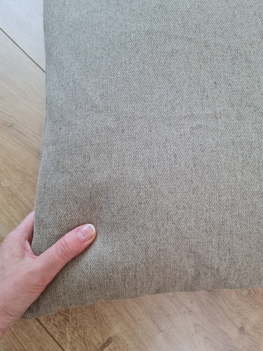 HEMP pet bed in natural non-dyed dark grey linen fabric filled organic HEMP Fiber - mat carpet - house for cats organic