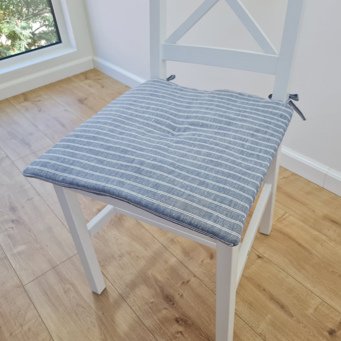Hemp Linen seat cushion for chair with ties filled organic hemp fiber in natural linen fabric Chair Cushion Pillow seat