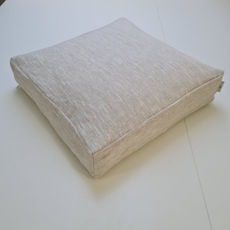 Hemp cushion with removable cover Hemp fiber filling in cotton fabric with linen cover Floor cushion custom made size