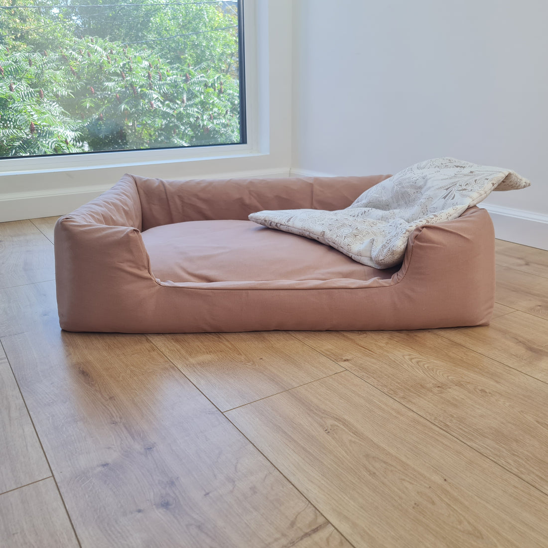 Hemp Pet Bed Removable Washable Natural Mocha cotton Cover Bed Filled Organic Hemp Fiber Filler - Dog Cat Pet Bed Cots Mat Cover