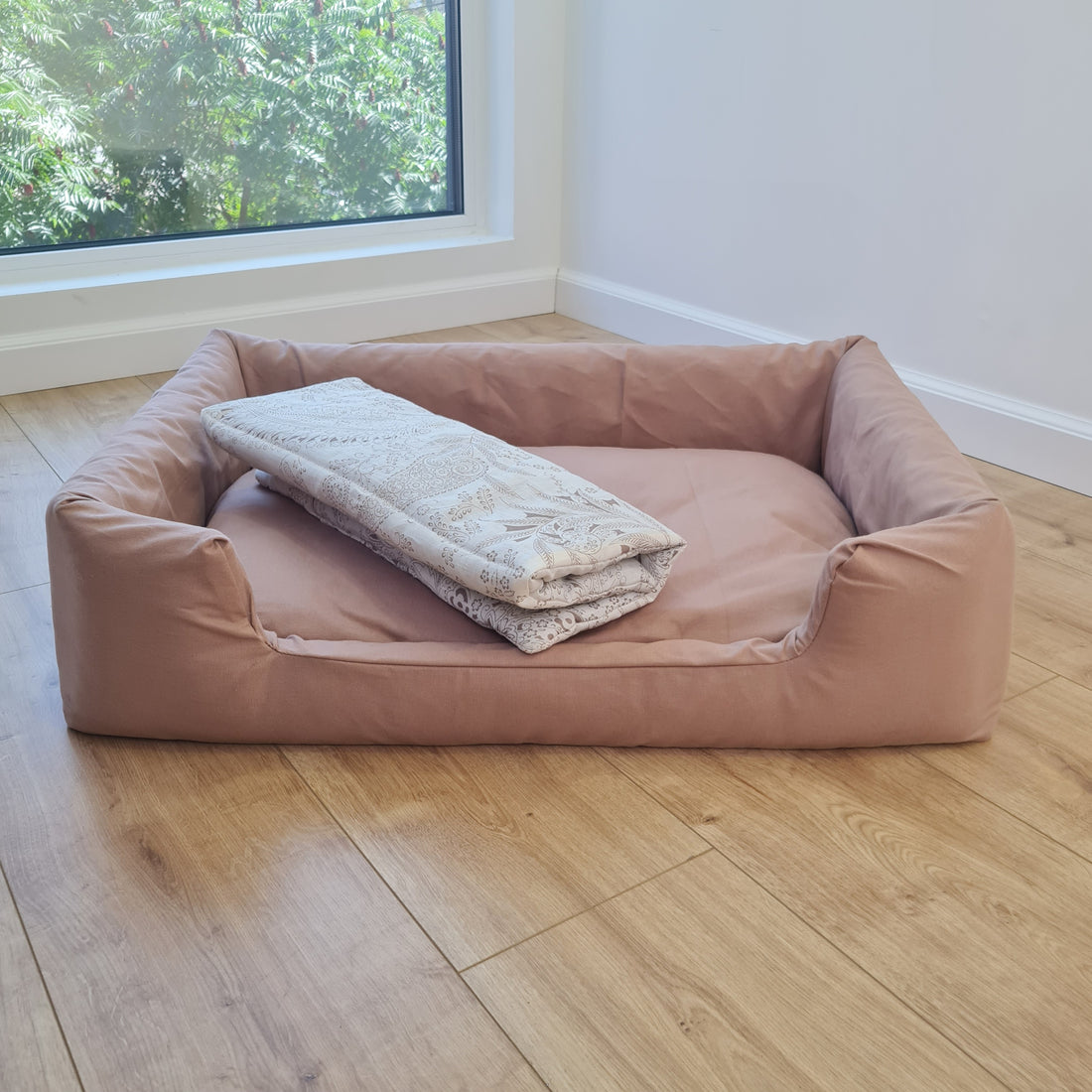 Hemp Pet Bed Removable Washable Natural Mocha cotton Cover Bed Filled Organic Hemp Fiber Filler - Dog Cat Pet Bed Cots Mat Cover