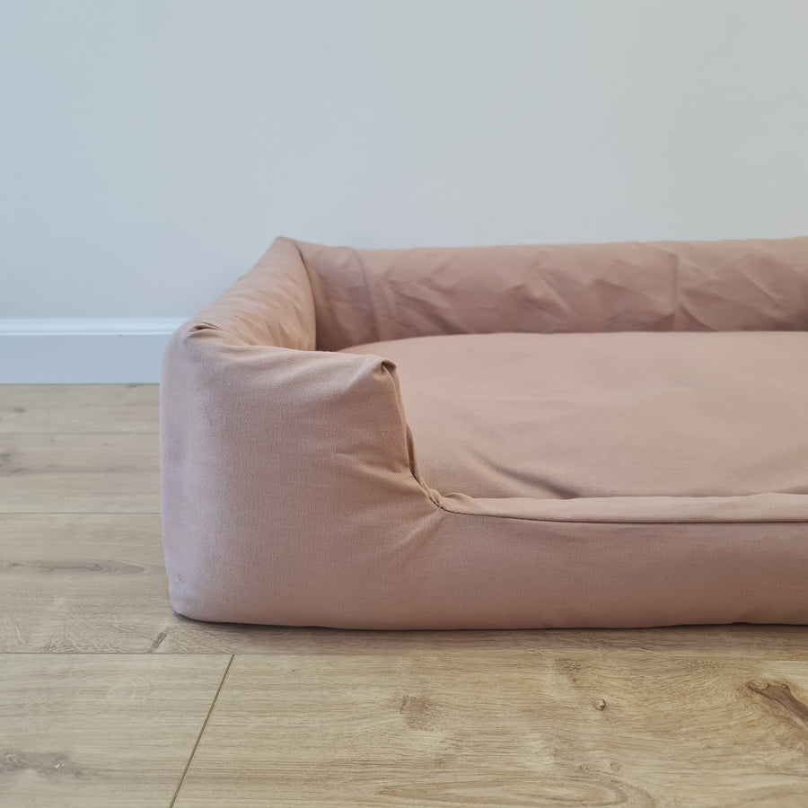 Hemp Pet Bed Removable Washable Natural Mocha cotton Cover Bed Filled Organic Hemp Fiber Filler - Dog Cat Pet Bed Cots Mat Cover