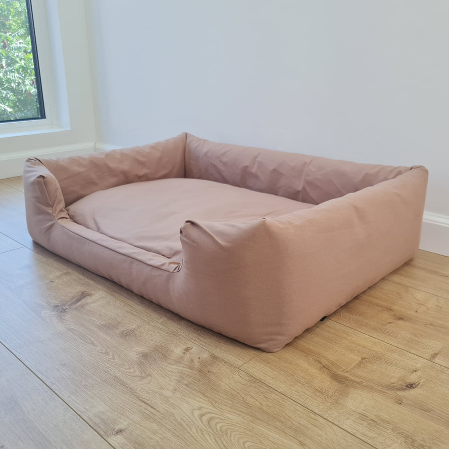 Hemp Pet Bed Removable Washable Natural Mocha cotton Cover Bed Filled Organic Hemp Fiber Filler - Dog Cat Pet Bed Cots Mat Cover