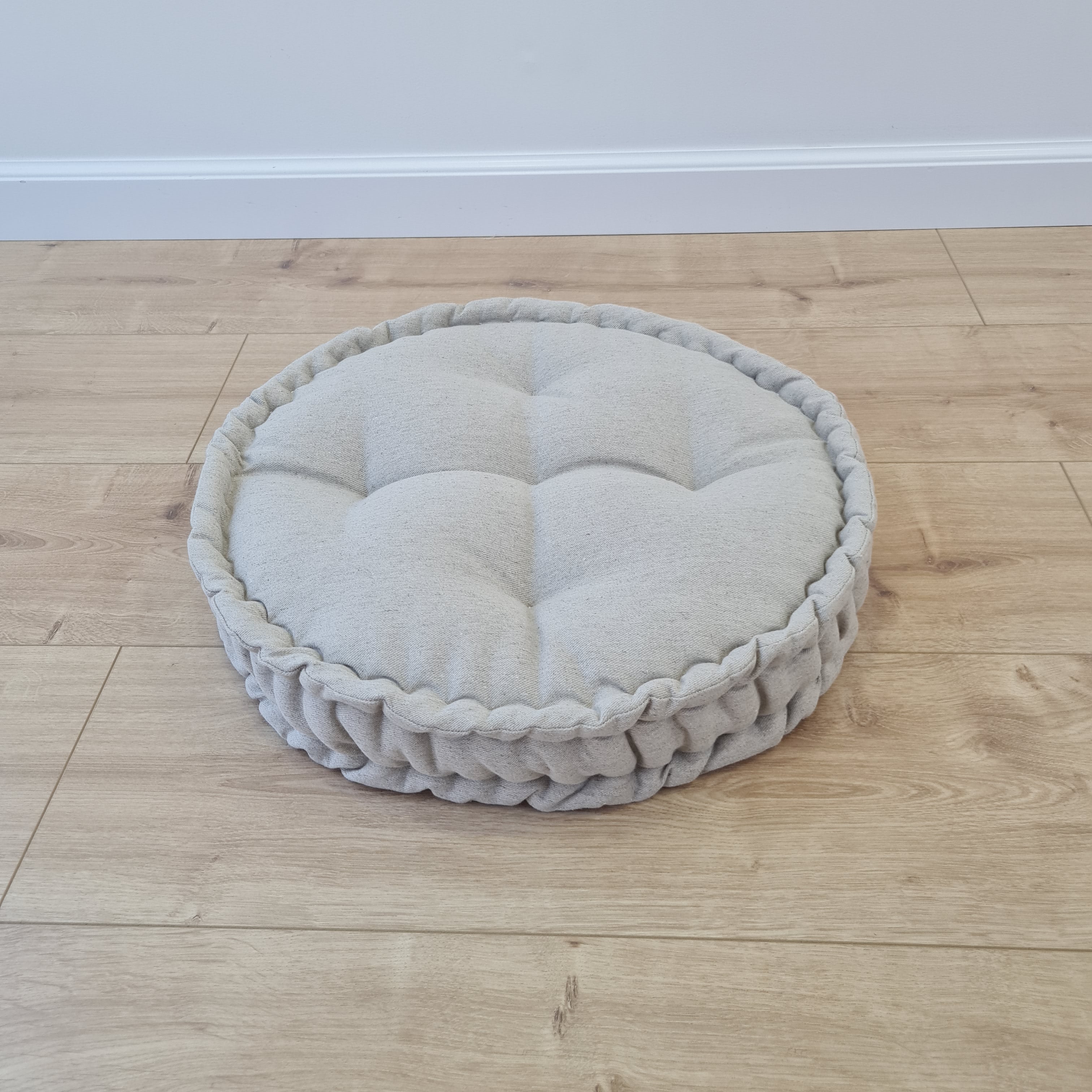 Round Hemp Cushion filled Hemp Fiber in natural non-dyed Linen fabric organic Floor Chair cushion Meditation pillow custom made size