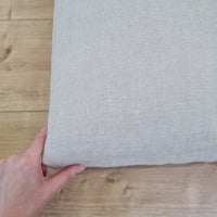 Hemp Pet Bed Removable Washable Natural Linen Cover Bed Filled Organic Hemp Fiber Filler - with thick topper inside - house for cats dogs