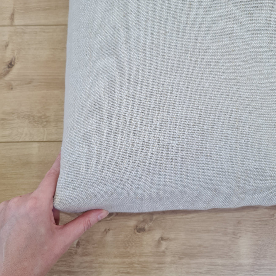 Hemp Pet Bed Removable Washable Natural Linen Cover Bed Filled Organic Hemp Fiber Filler - with thick topper inside - house for cats dogs