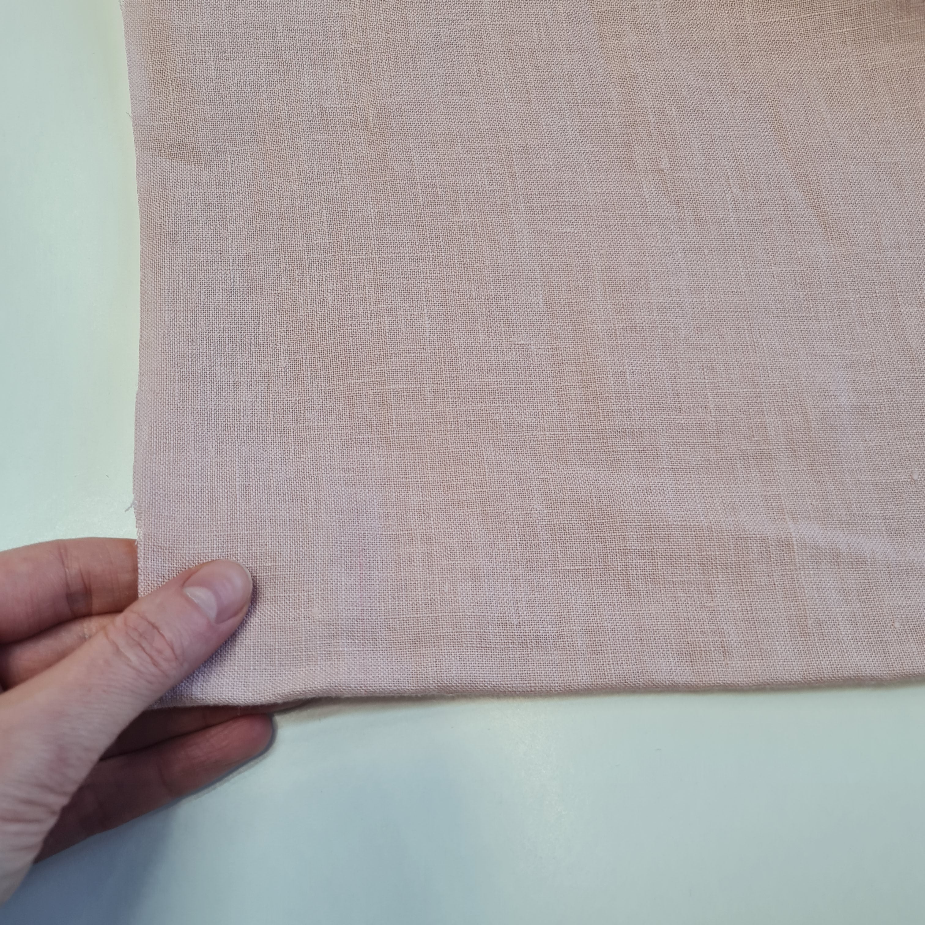 Special listing for Demetra Penner one 230 cm wide x 205 cm long hemp blanket in DIAMOND sewing pattern in thickness 300 g / m2, one side in Ashen Pink linen fabric, the other in Spring linen fabric