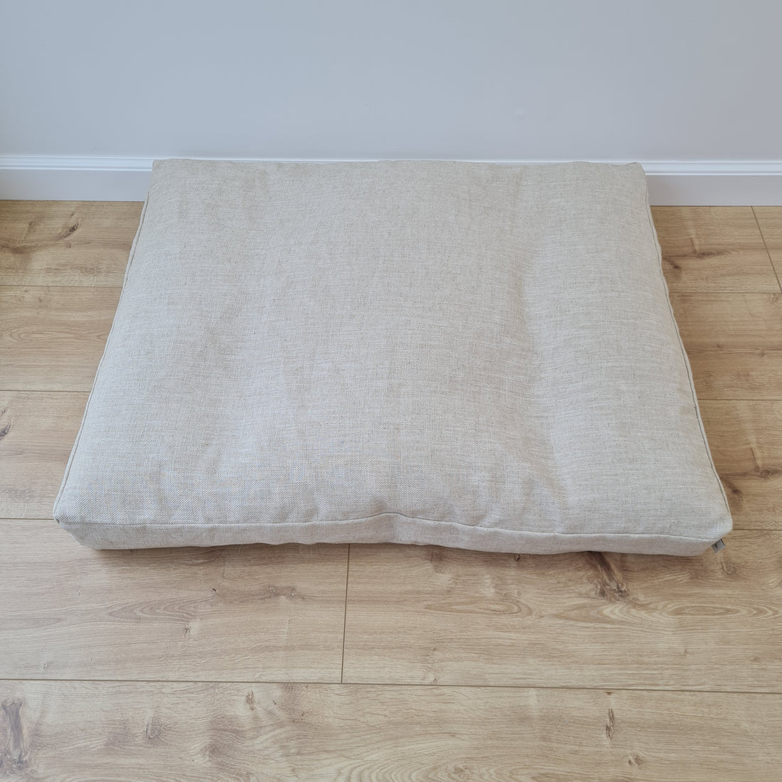 Hemp Linen Pet Mat Pad Cushion with Removable Linen Cover organic hemp fiber filler in non-dyed beige greylinen fabric