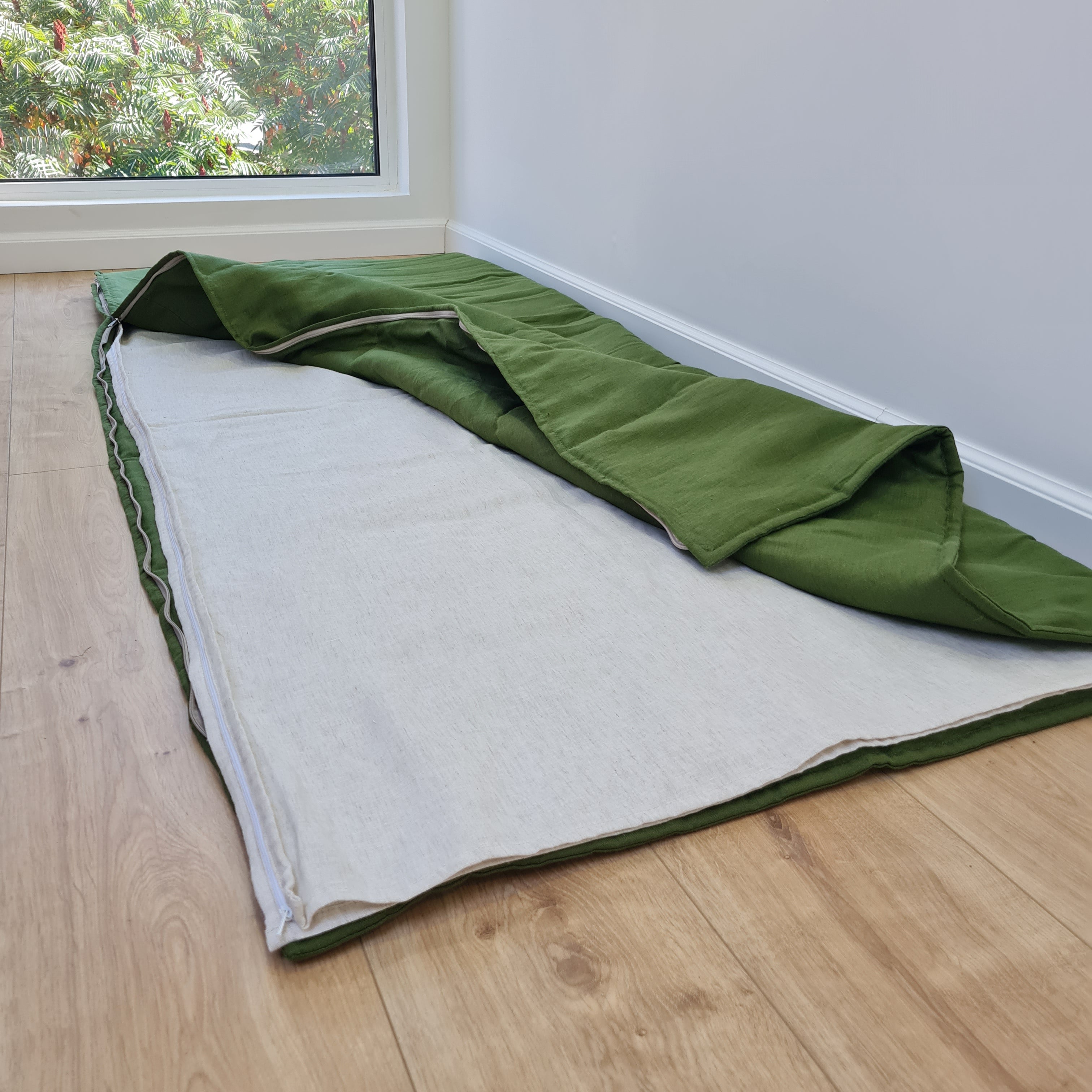 HEMP Sleeping Bag Liner with Zipper for Camping Hiking Hostel Travel organic non-dyed hemp fabric custom made
