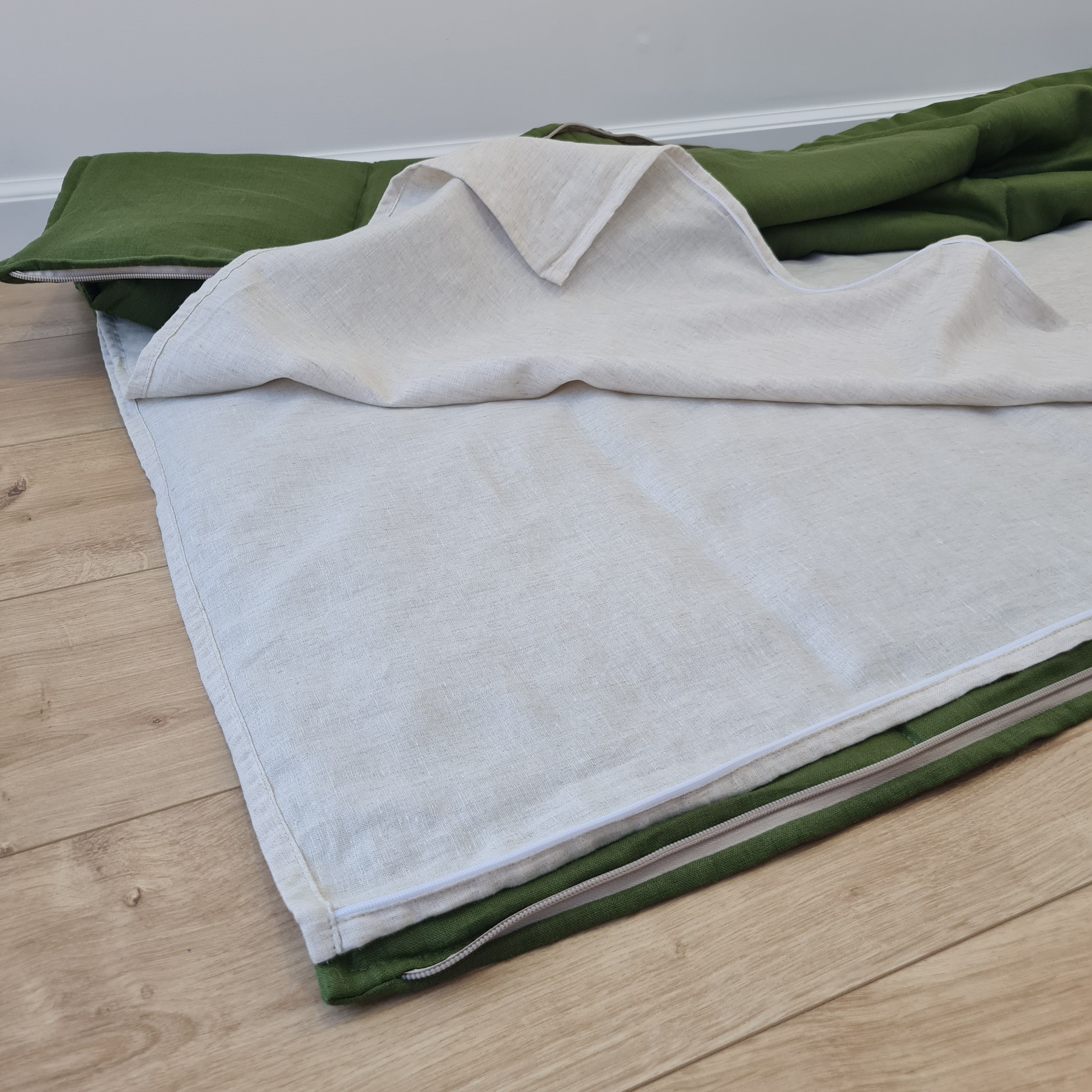 HEMP Sleeping Bag Liner with Zipper for Camping Hiking Hostel Travel organic non-dyed hemp fabric custom made