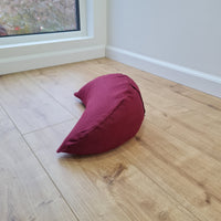Linen cresсent cushion filled Wool filler Yoga Meditation Crescent pillow